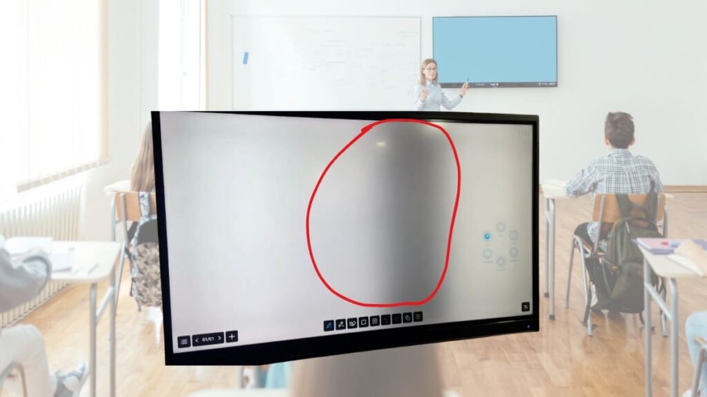 interactive flat panel dark area